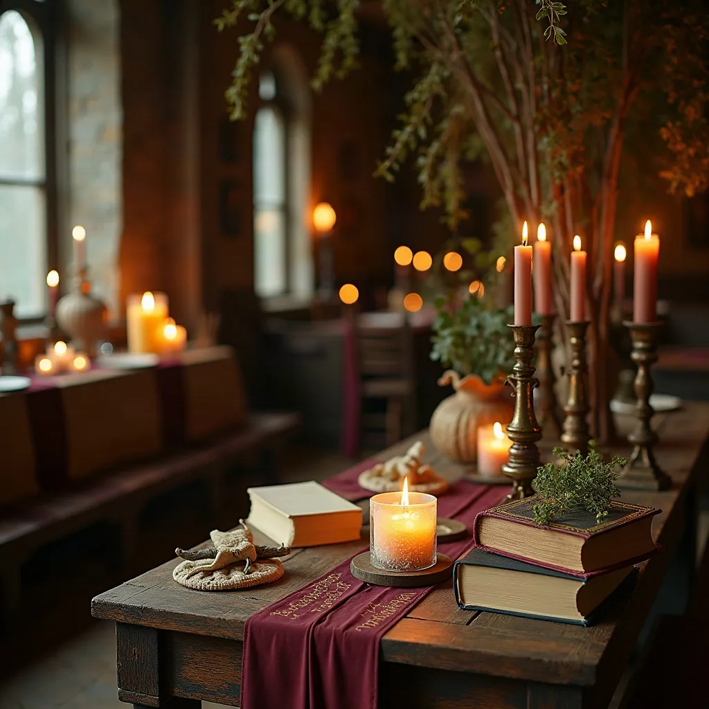 Concepto de Boda Mágica: Velas flotantes y un banquete de cuento