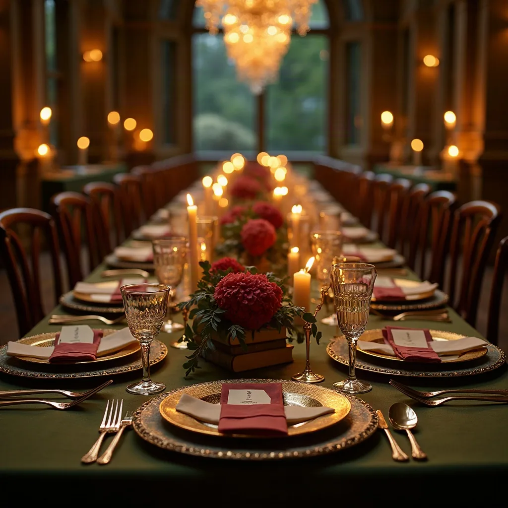 Concepto: La mesa para una boda mágica (IA)
