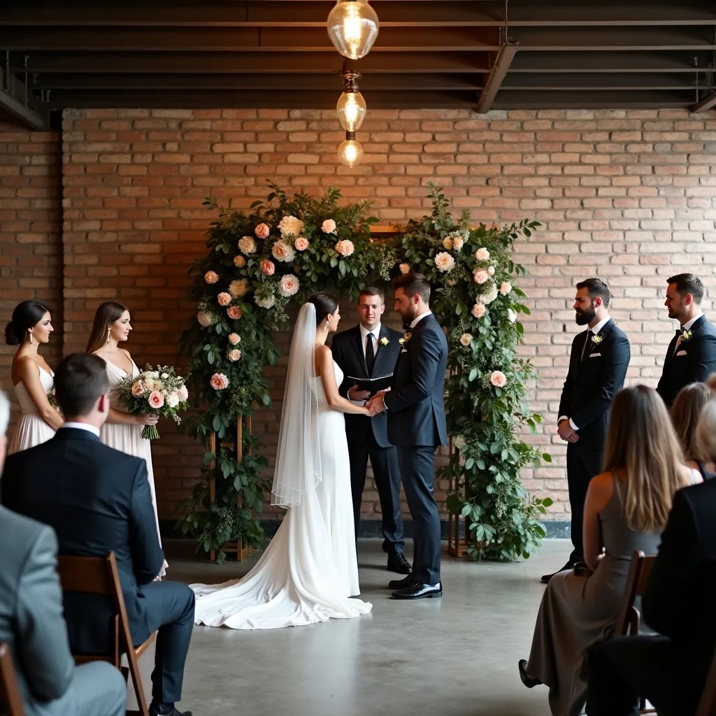 Concepto de Boda Industrial: Ladrillo visto, acero y tungsteno