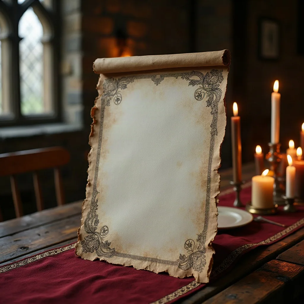 Concepto: La invitación para una boda medieval (IA)