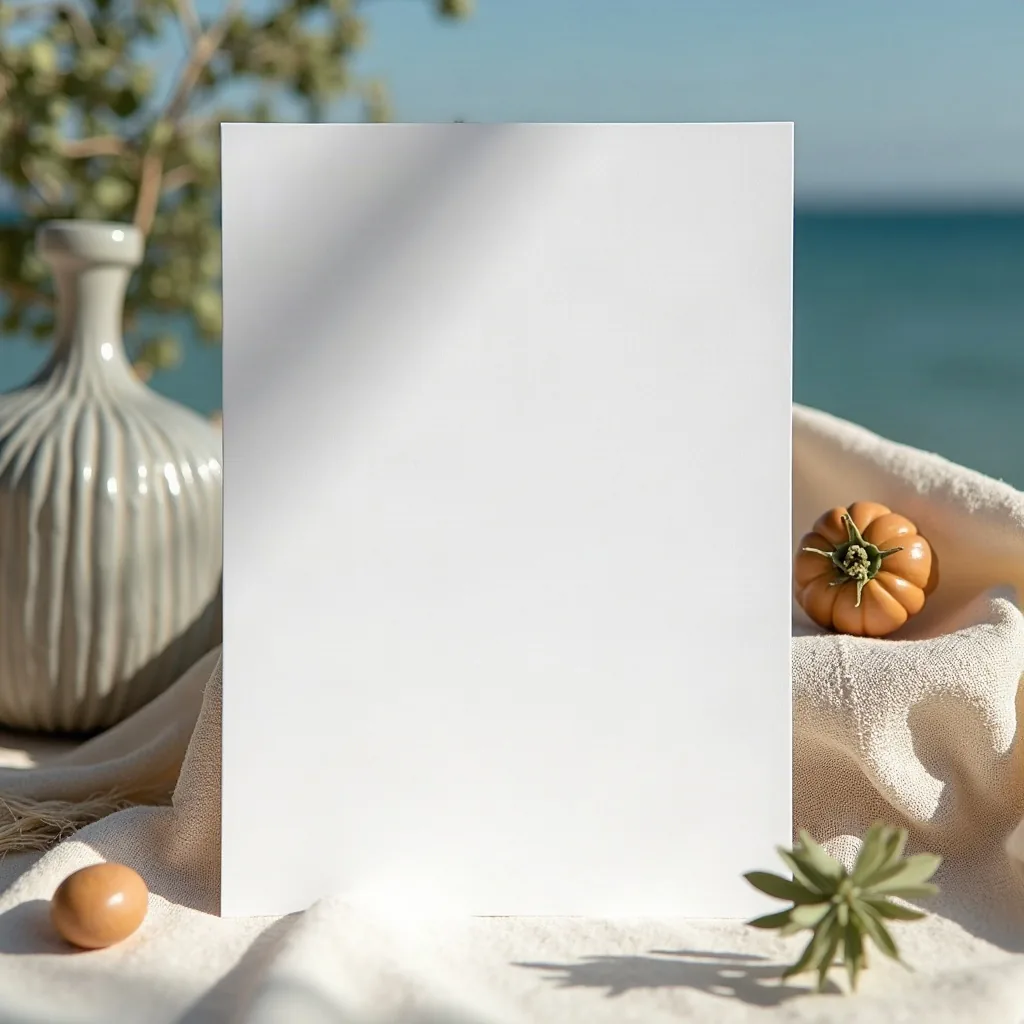 Concepto: La invitación para una boda mediterránea (IA)