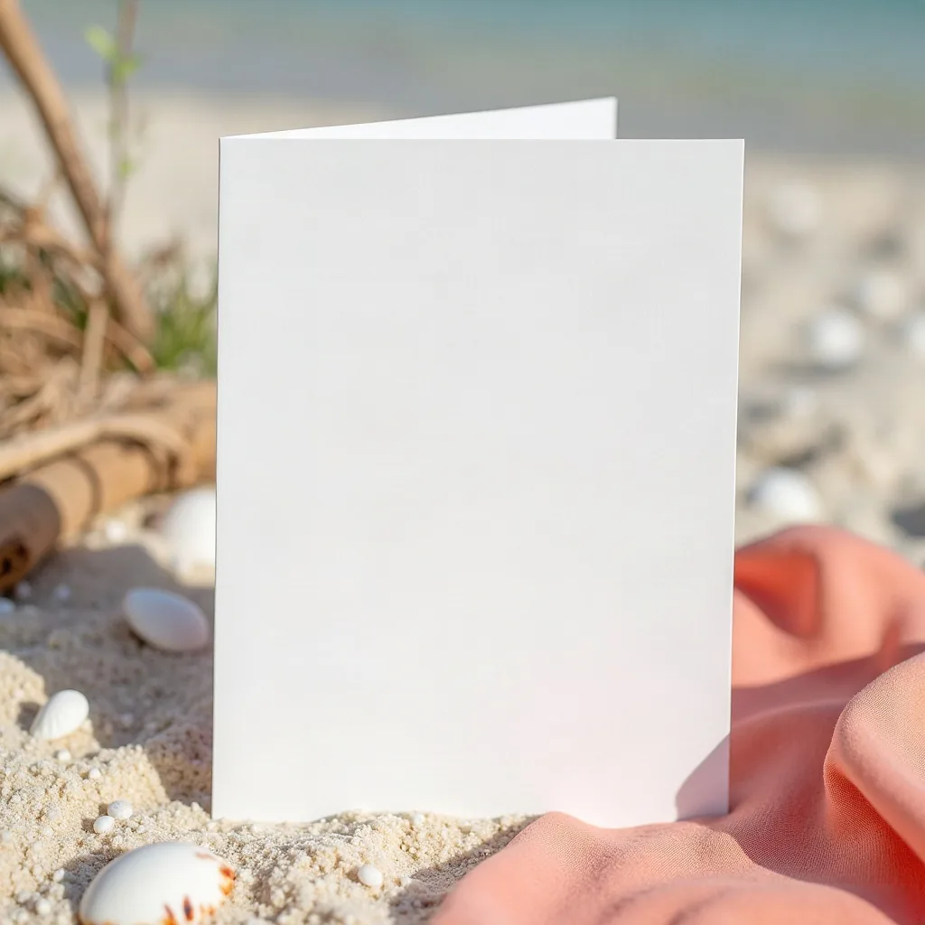 Concepto: La invitación para una boda en la playa (IA)