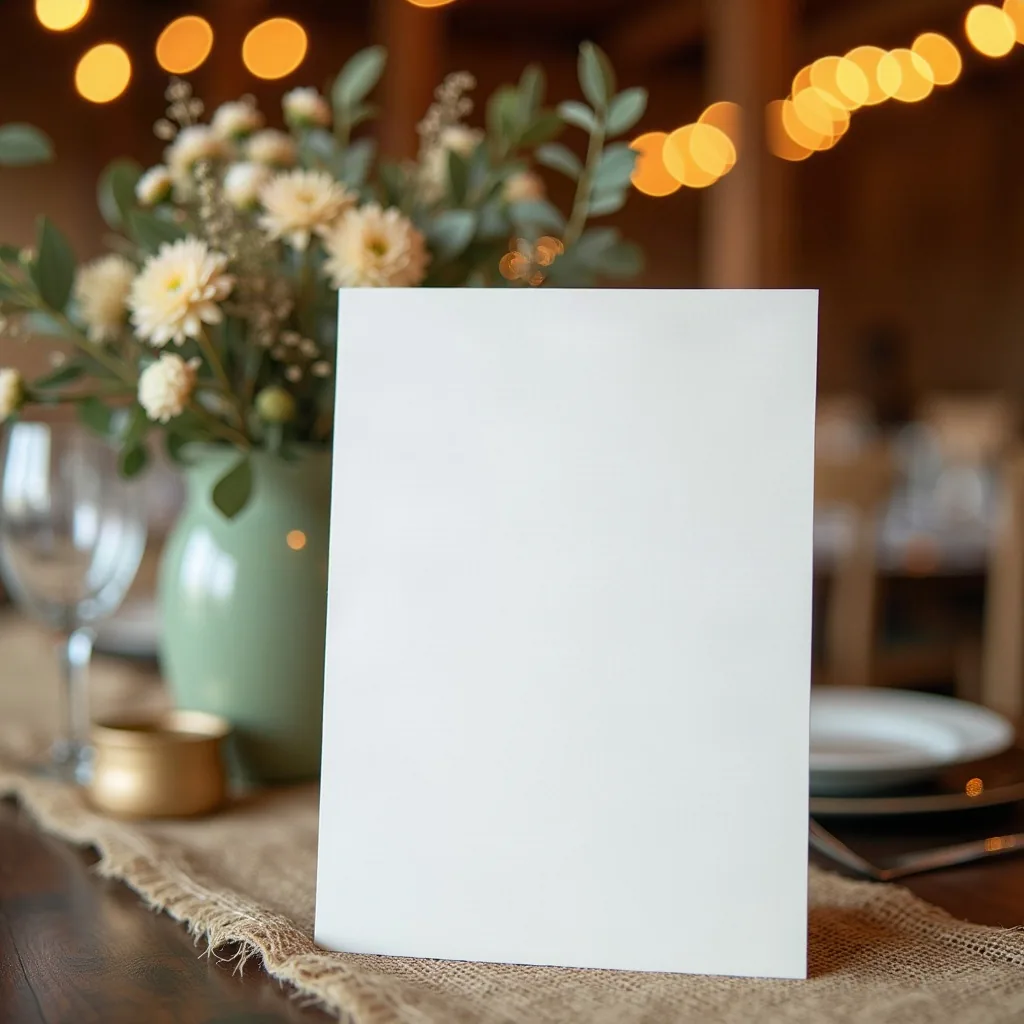 Concepto: La invitación para una boda rústica (IA)