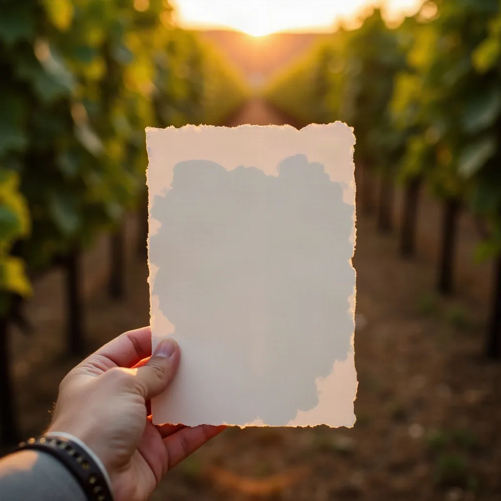 Concepto: La invitación para una boda en viñedo (IA)