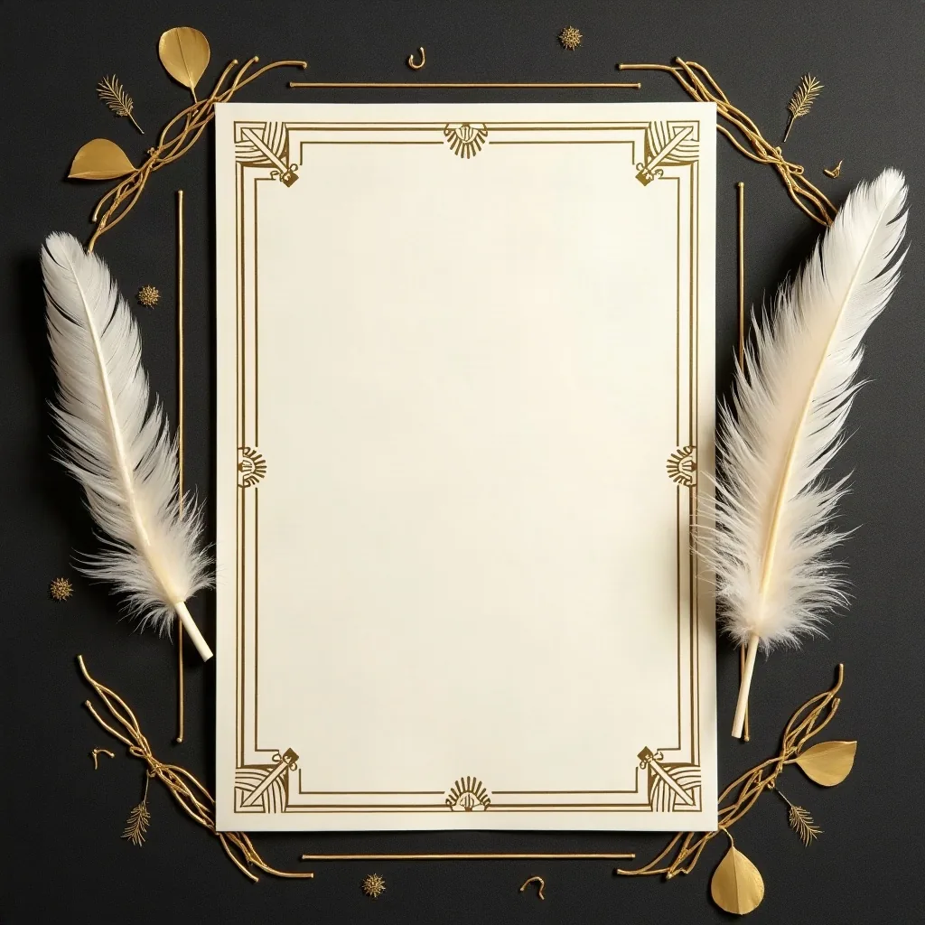 Concepto: La invitación para una boda vintage años 20 (IA)